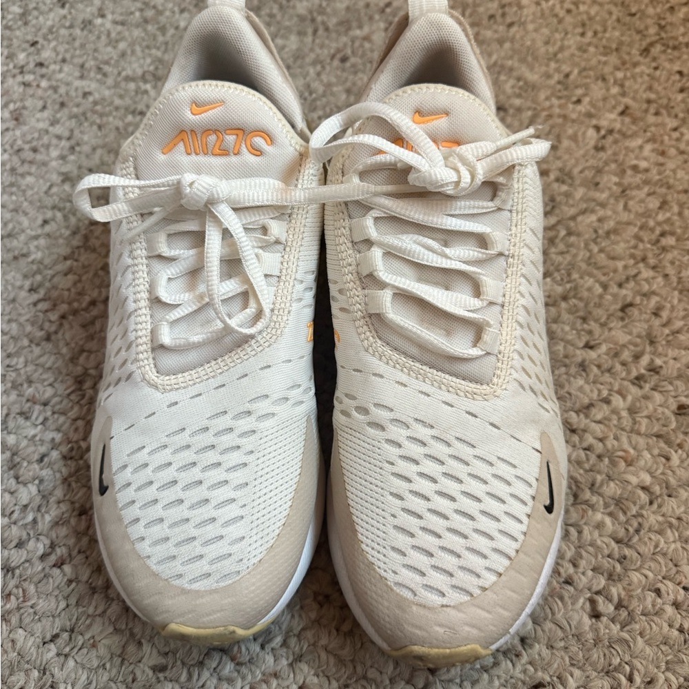 Nike Air Max 270 Cream and Orange Sneakers